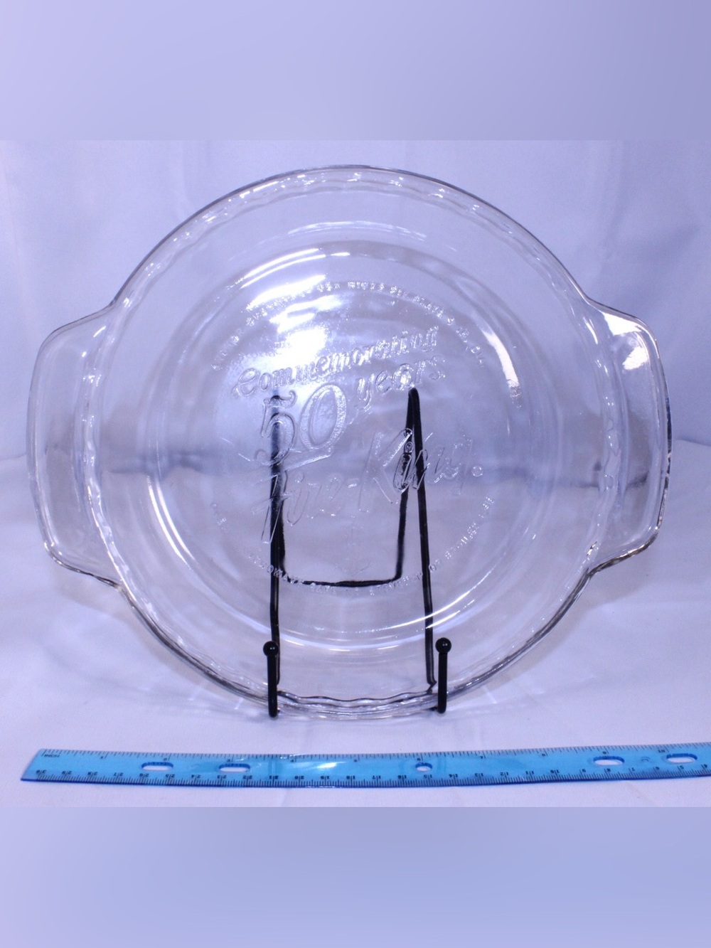 Fire King Clear Glass Commemorative 50 Years Plate